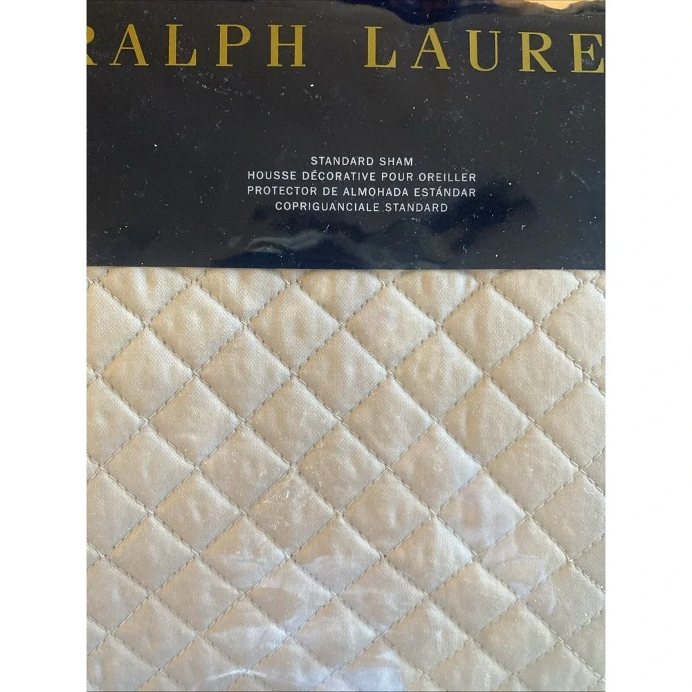 NEW ONE  RALPH LAUREN Wyatt Metropolitan Gray Diamond‎ Quilted  STANDARD SHAM